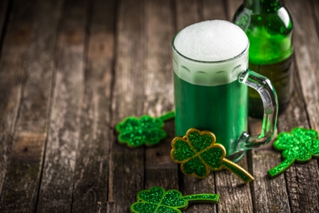 St. Patrick's Day beer, green beer for St. Paddy's Day